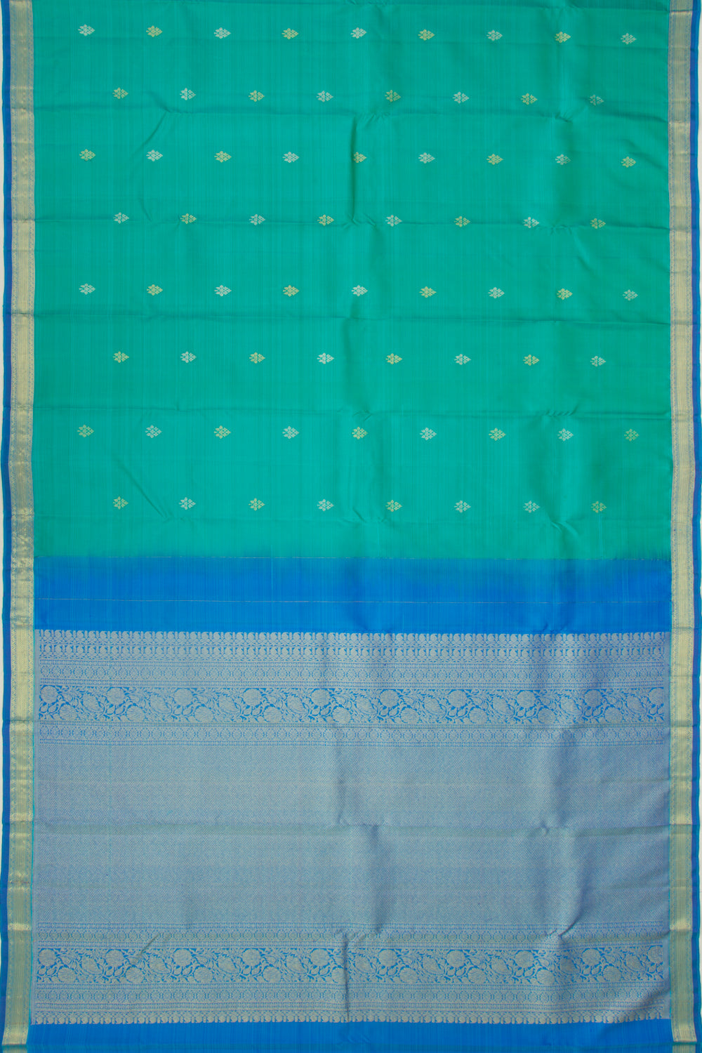 Kanchipuram Silk Butta Sea Green Saree