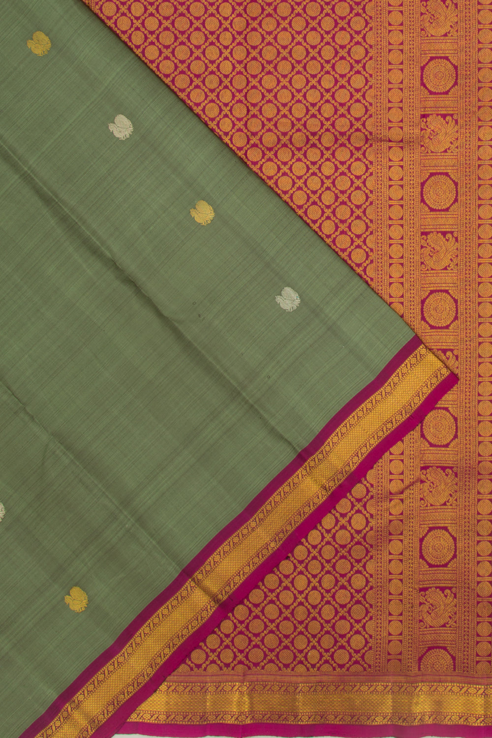Kanchipuram Silk Butta Green Saree
