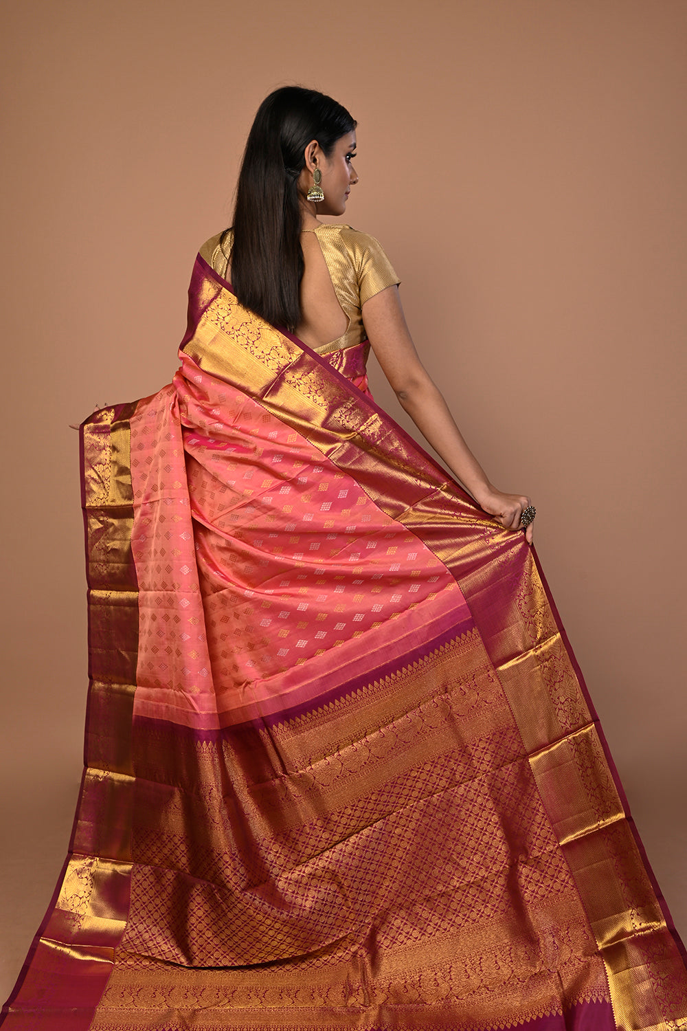 Kanchipuram Silk Butta Pink Saree