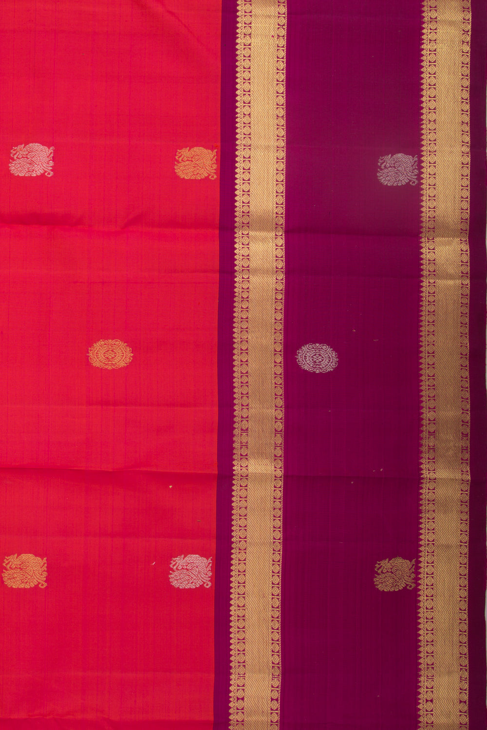 Taranga Kanchi Silk Butta Red Saree