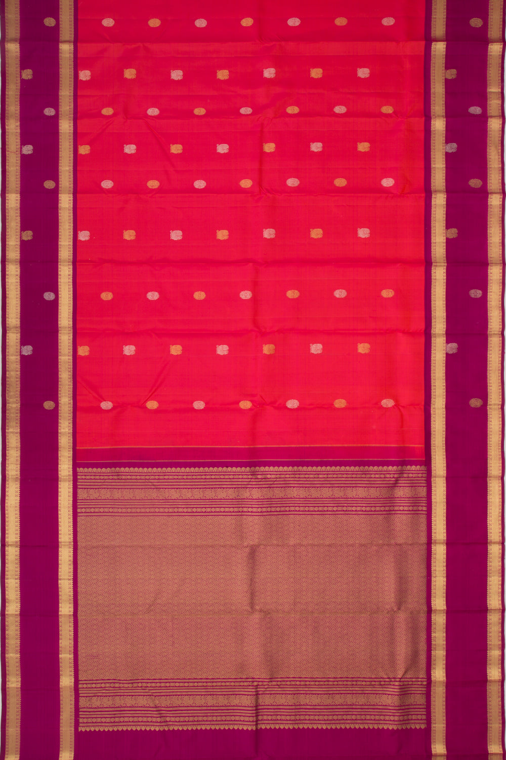 Taranga Kanchi Silk Butta Red Saree