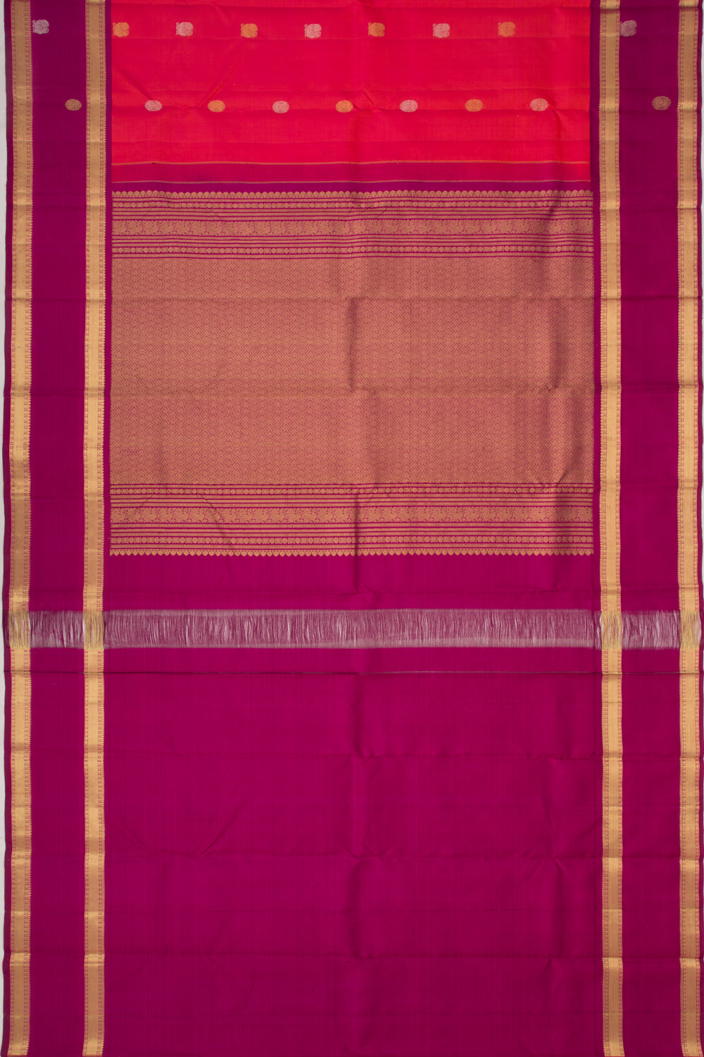 Taranga Kanchi Silk Butta Red Saree
