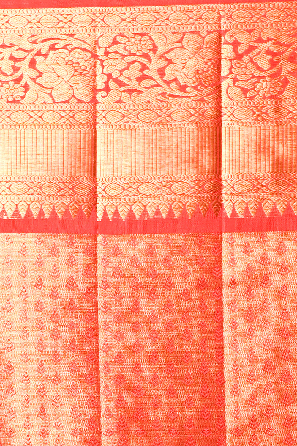 Kanchipuram Silk Tissue Brocade Pink Saree