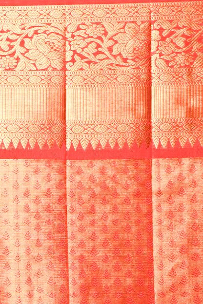 Kanchipuram Silk Tissue Brocade Pink Saree
