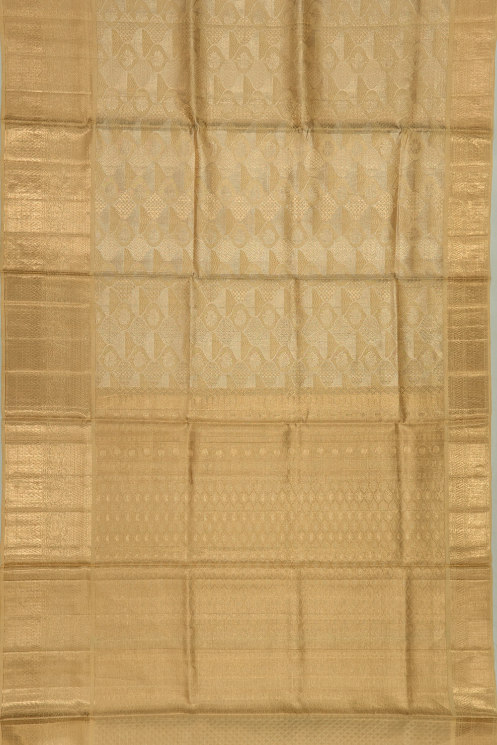 Kanchipuram Silk Tissue Brocade Gold Saree