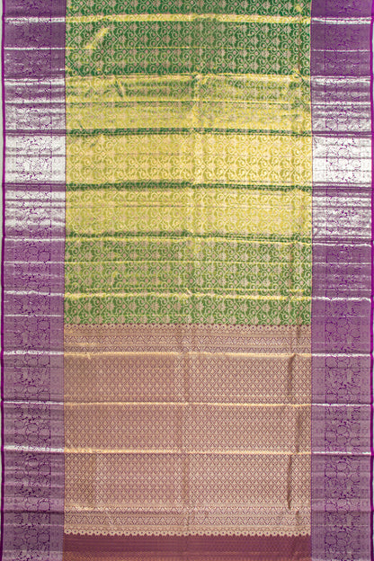 Kanchipuram Silk Tissue Brocade Green Saree