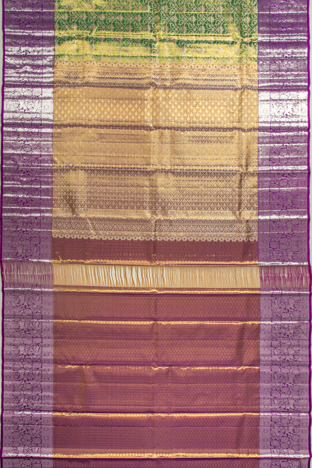 Kanchipuram Silk Tissue Brocade Green Saree