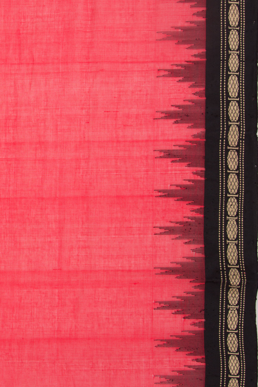 Handspun Cotton Plain Red Saree