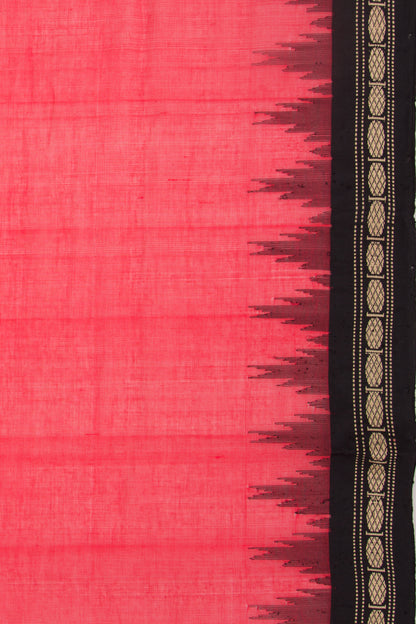 Handspun Cotton Plain Red Saree