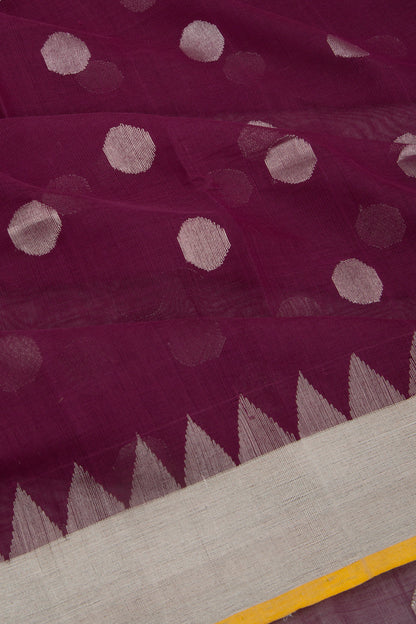 Handspun Cotton Butta Purple Saree