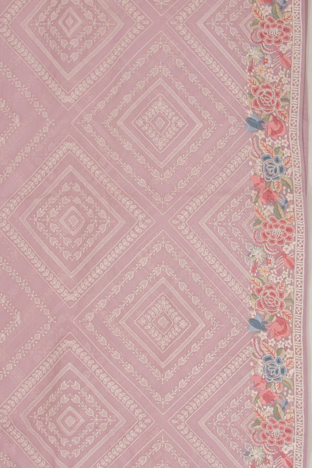Organza Embroidery Brocade Lavender Saree