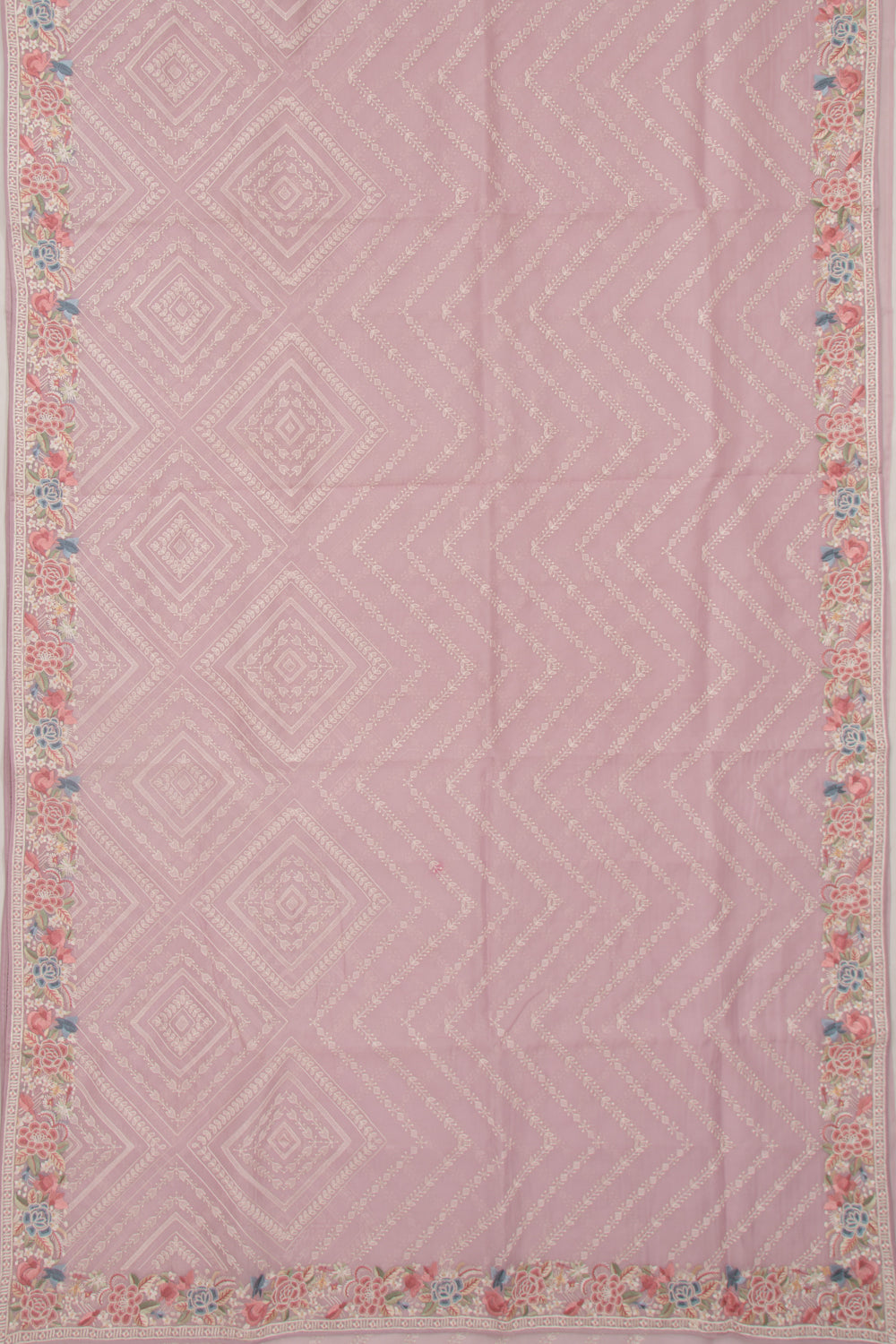 Organza Embroidery Brocade Lavender Saree