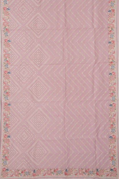 Organza Embroidery Brocade Lavender Saree