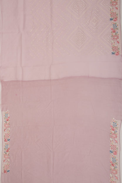 Organza Embroidery Brocade Lavender Saree