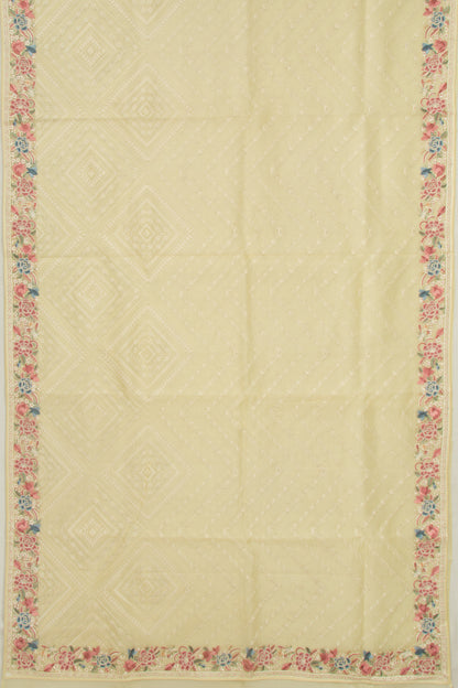 Organza Embroidery Brocade Lemon Yellow Saree