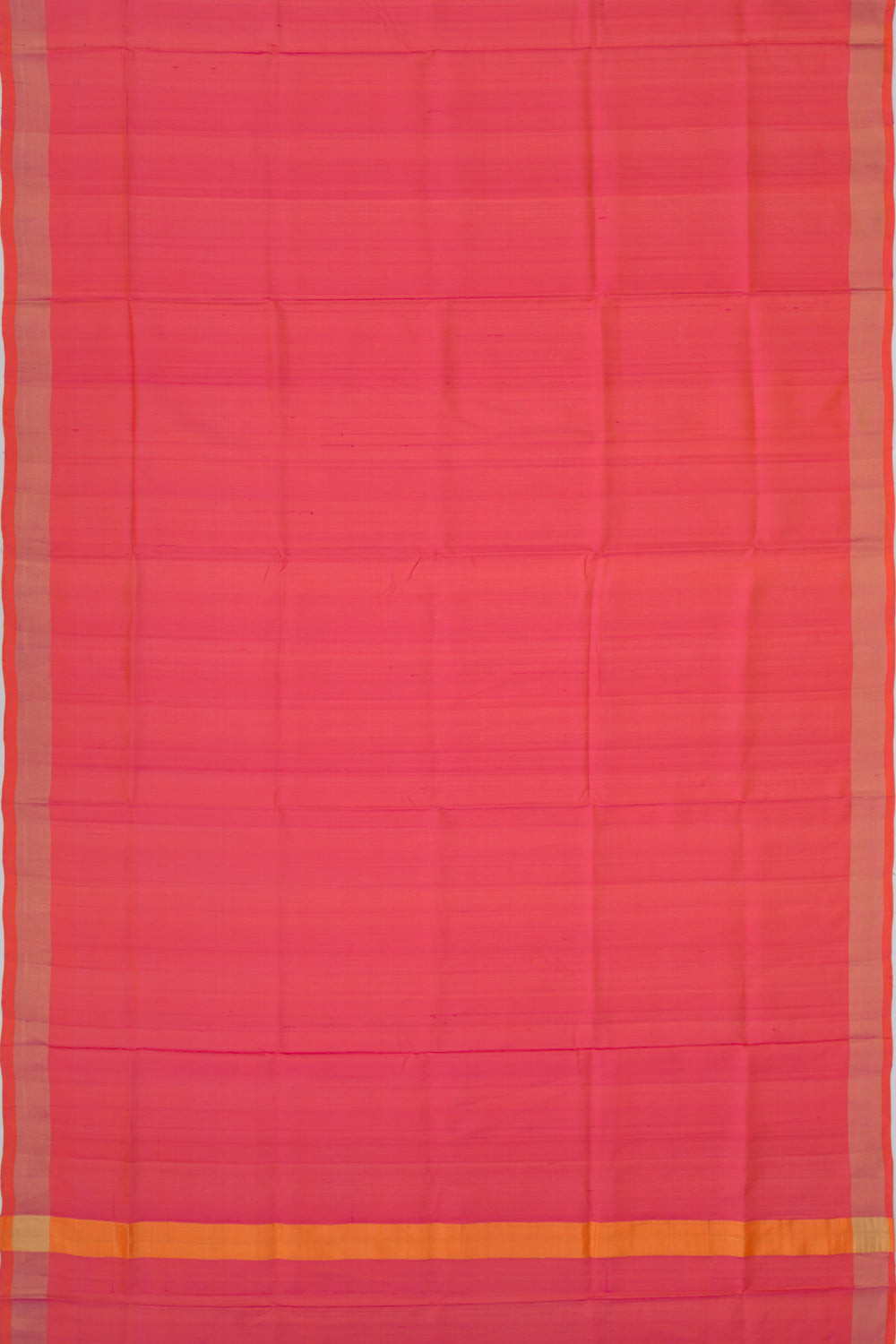 Uppada Silk Plain Dual Tone Pink And Orange Saree