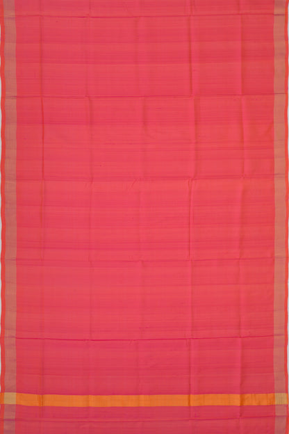 Uppada Silk Plain Dual Tone Pink And Orange Saree