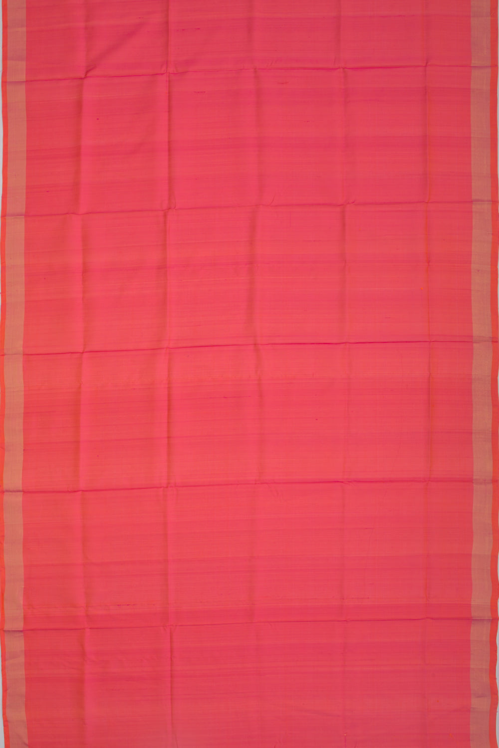 Uppada Silk Plain Dual Tone Pink And Orange Saree
