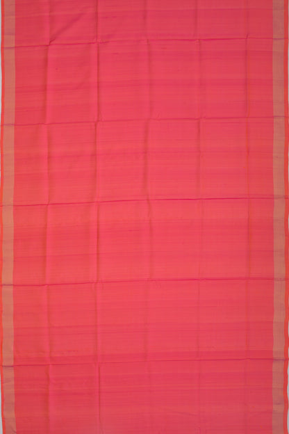 Uppada Silk Plain Dual Tone Pink And Orange Saree