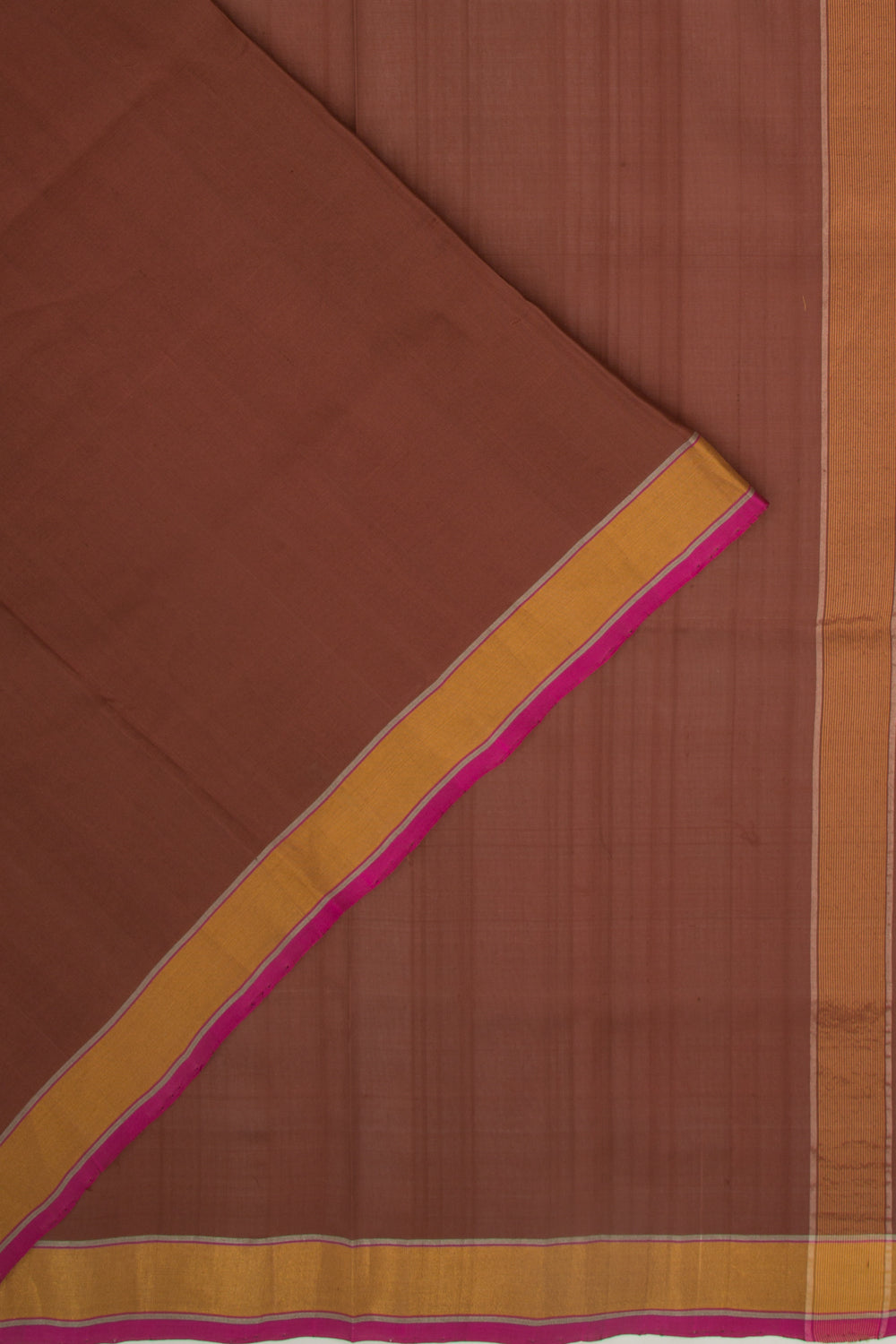 Uppada Silk Plain Brown Saree