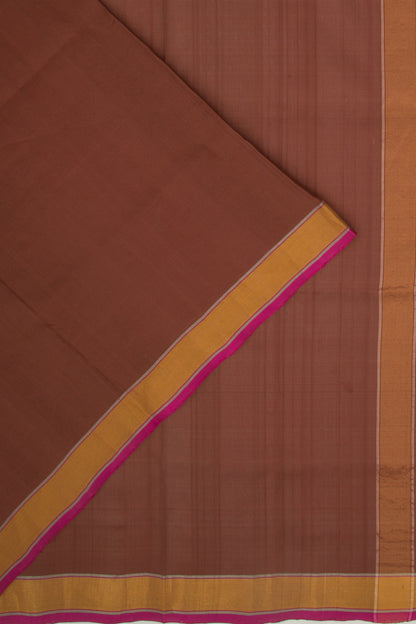 Uppada Silk Plain Brown Saree