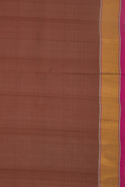 Uppada Silk Plain Brown Saree