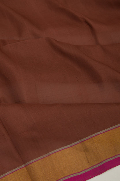 Uppada Silk Plain Brown Saree