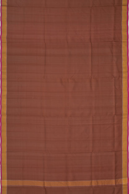 Uppada Silk Plain Brown Saree