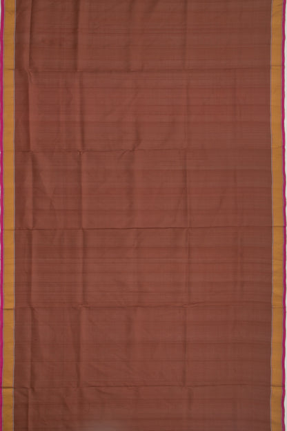 Uppada Silk Plain Brown Saree