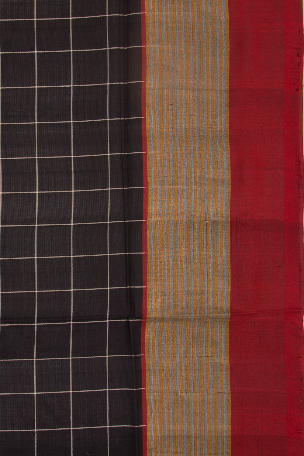 Uppada Silk Checks Black Saree