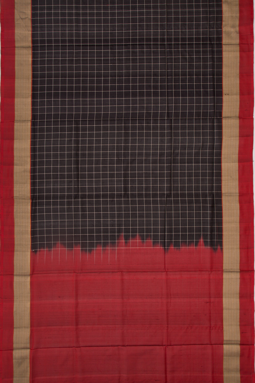 Uppada Silk Checks Black Saree