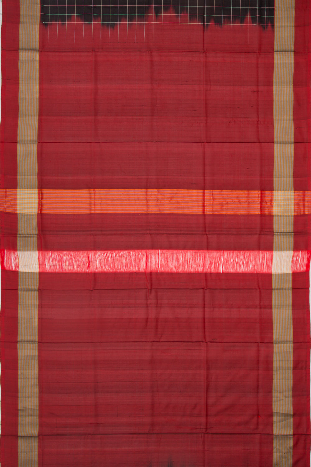 Uppada Silk Checks Black Saree