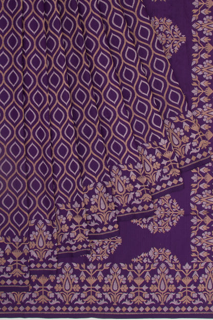 Uppada Silk Brocade Violet Saree