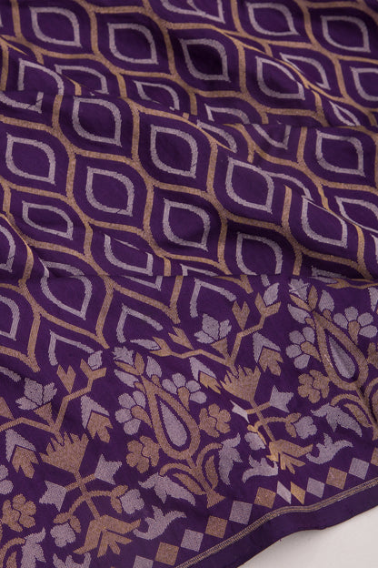 Uppada Silk Brocade Violet Saree