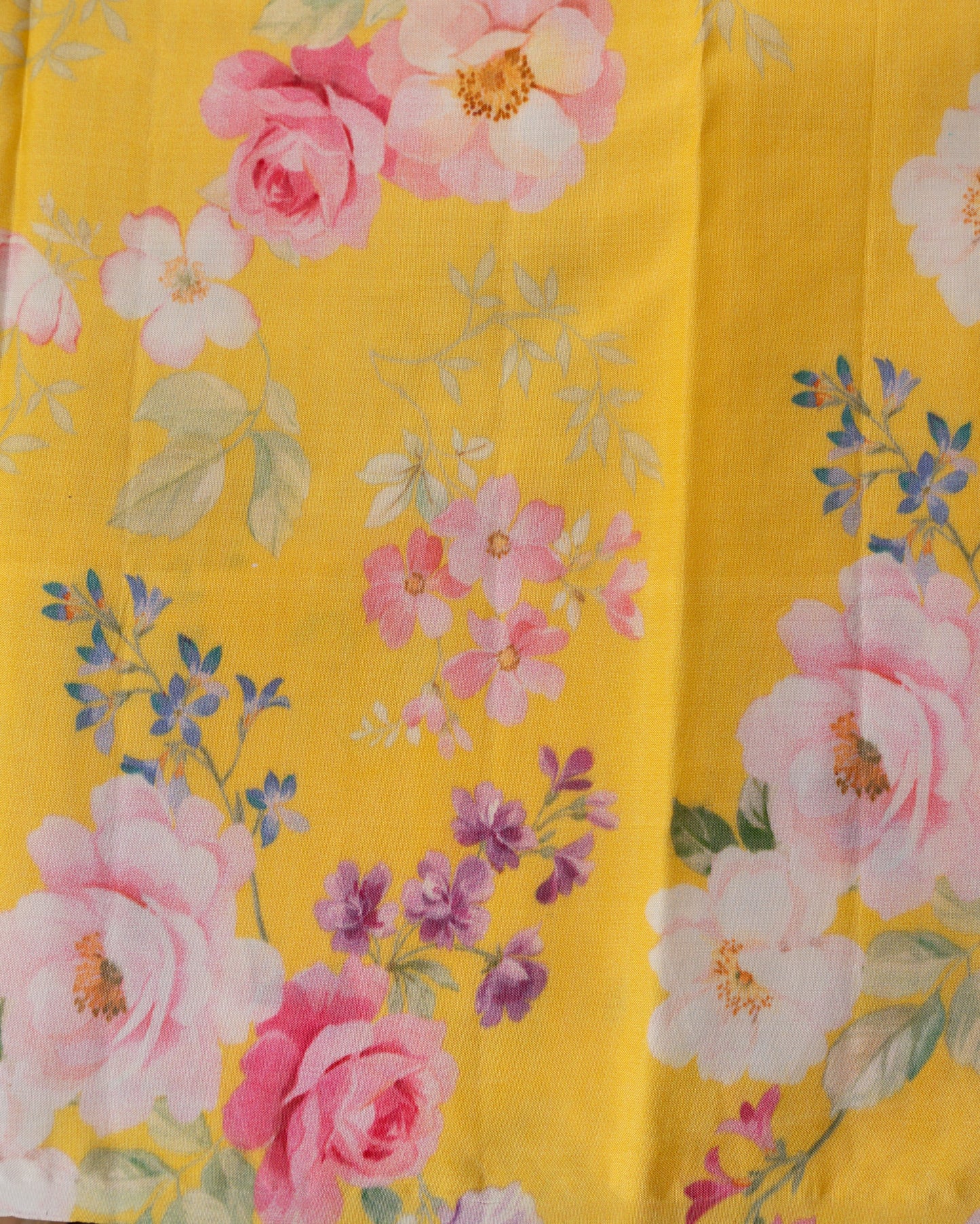 Kanchipuram Silk Brocade Yelllow Saree With Floral Print Border With Rakhi and Gift Box