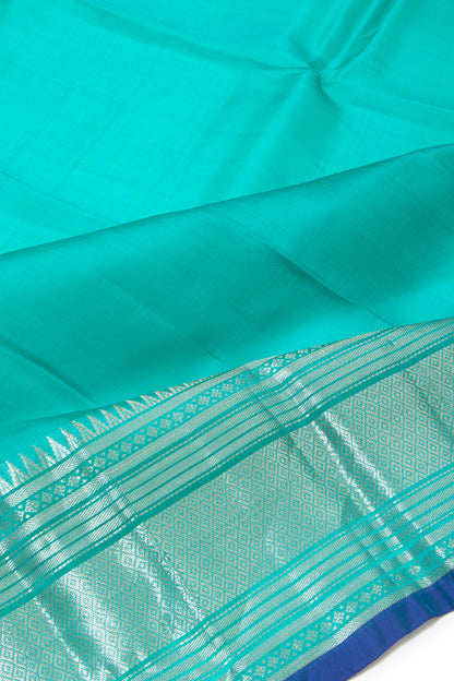 Taranga Kanchi Silk Plain Sea Green Saree