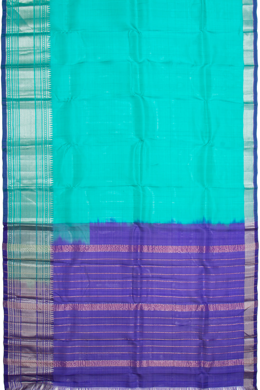 Taranga Kanchi Silk Plain Sea Green Saree