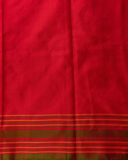 Kanchipuram Silk Ikat Green Saree With Rakhi and Gift Box