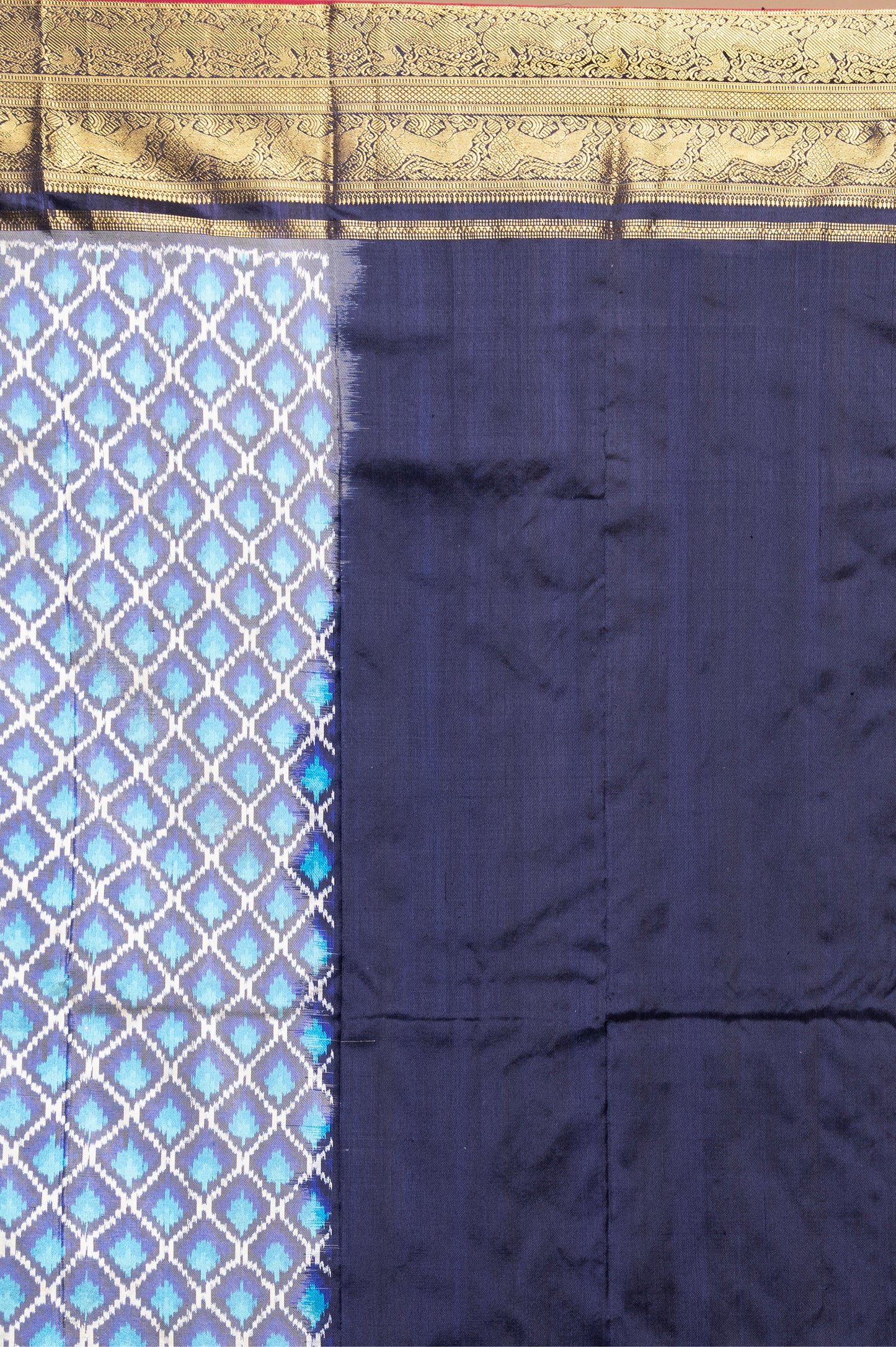 Kanchipuram Silk Ikat Sky Blue Saree