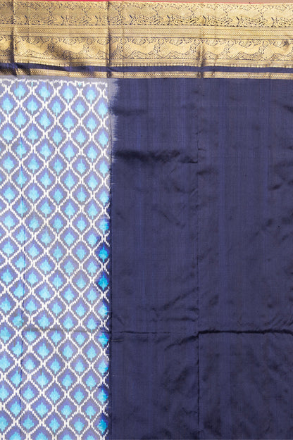 Kanchipuram Silk Ikat Sky Blue Saree