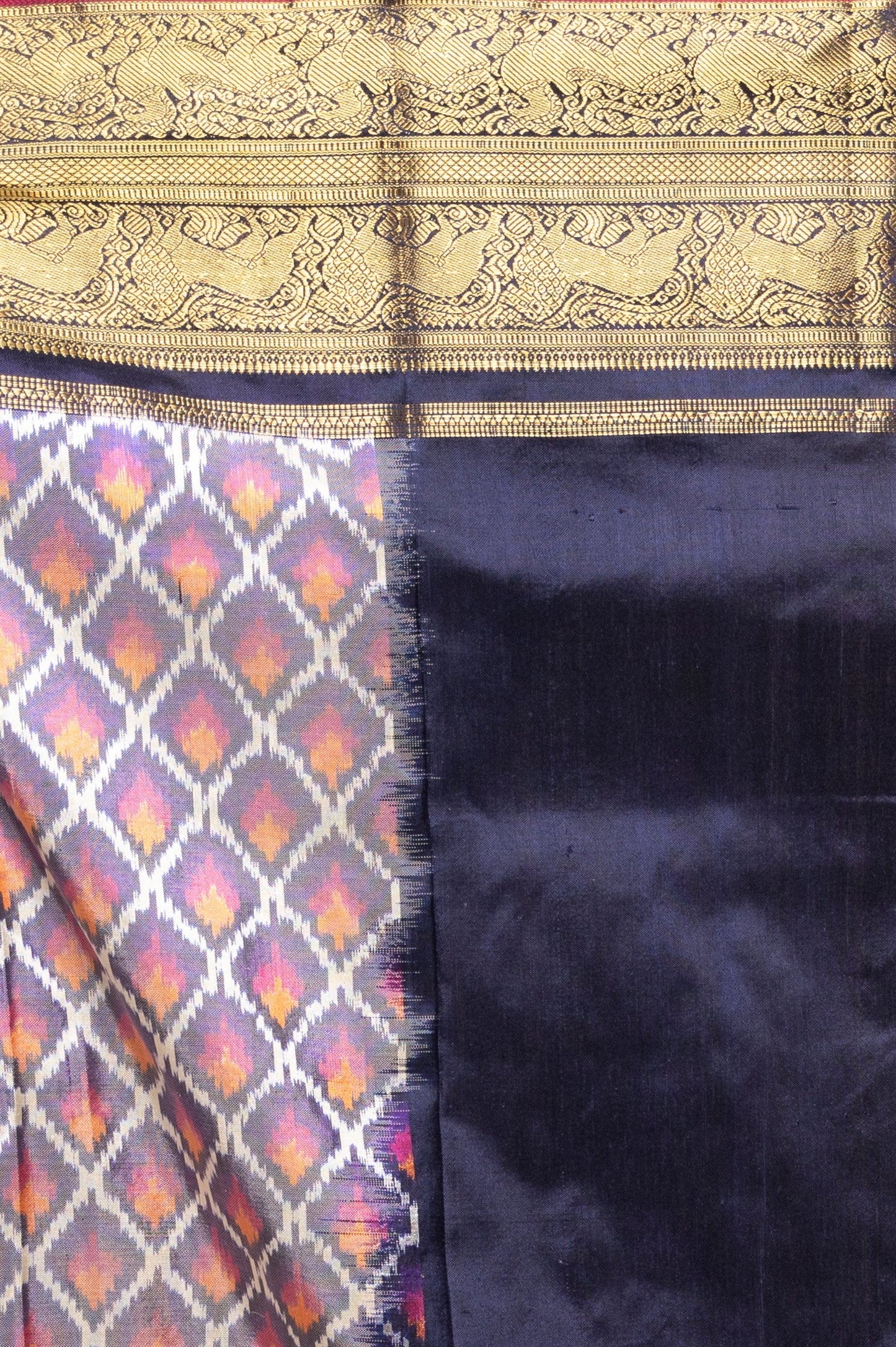 Kanchipuram Silk Ikat Violet Saree