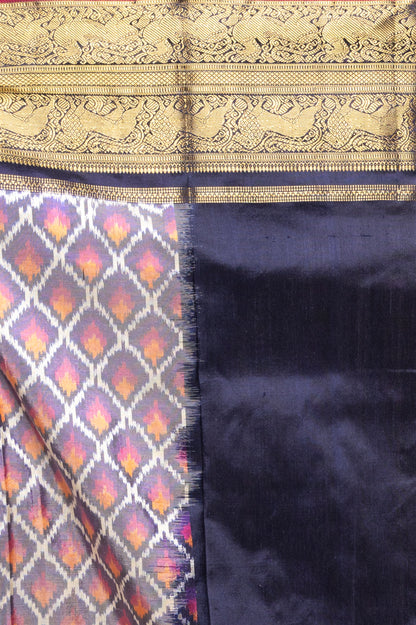 Kanchipuram Silk Ikat Violet Saree