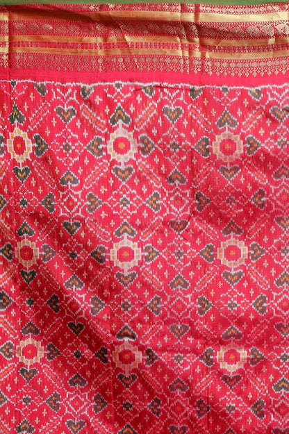 Pochampally Silk Ikat Orange Saree