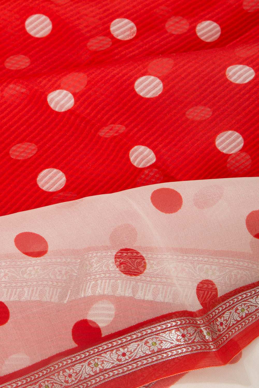 Organza Butta Red Saree