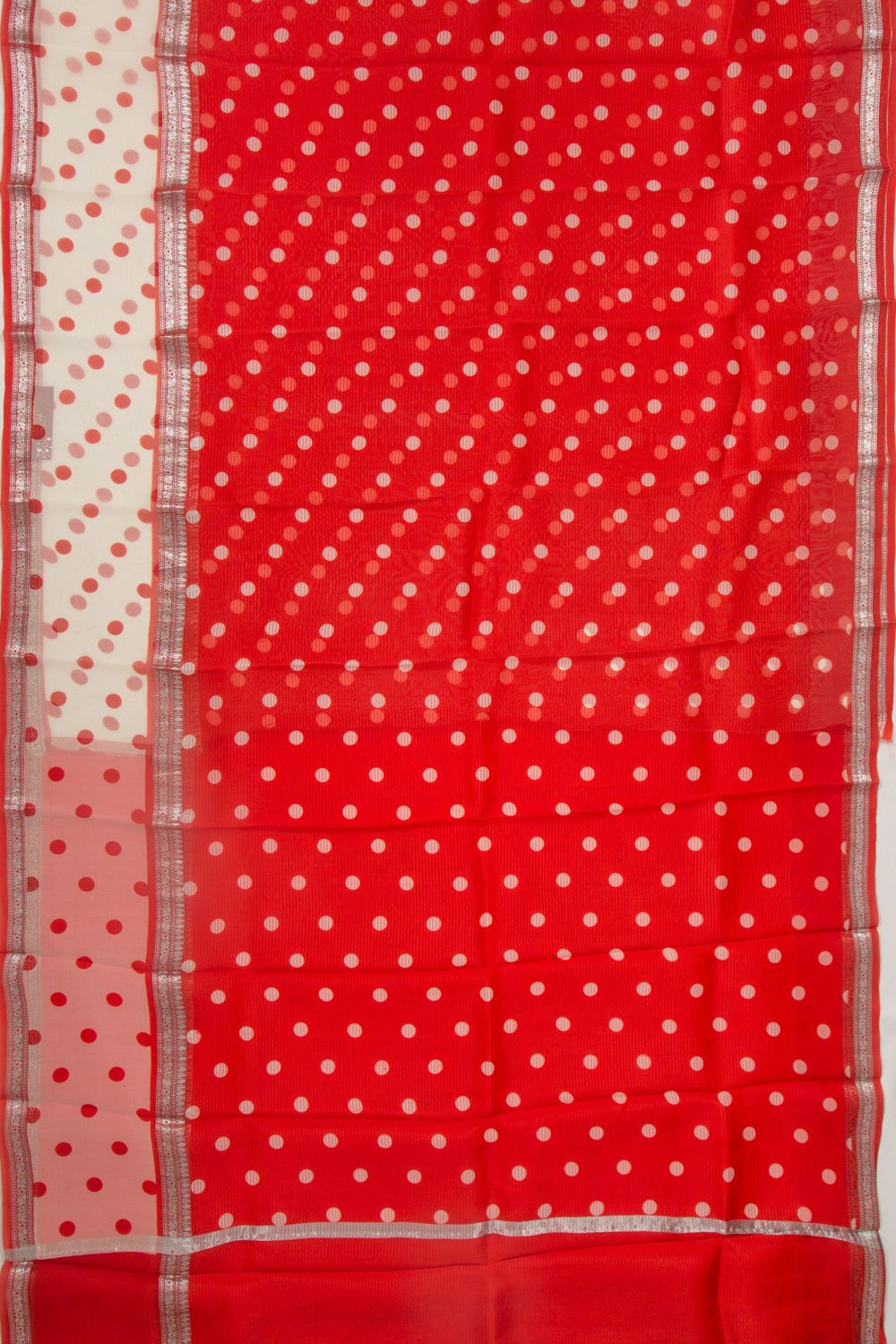 Organza Butta Red Saree