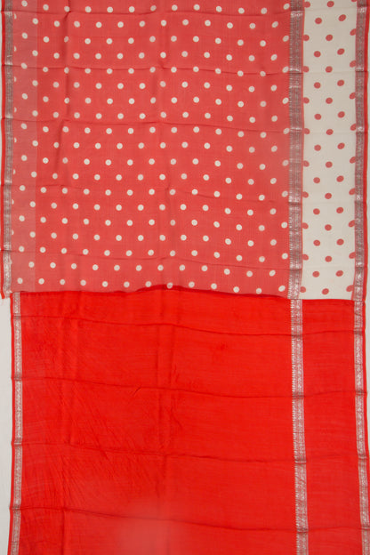 Organza Butta Red Saree