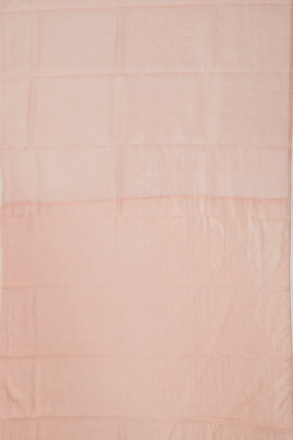 Organza Embroidery Butta Pastel Orange Saree