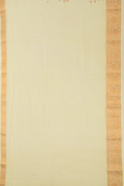Kota Soft Silk Embroidery Butta Lemon Yellow Saree