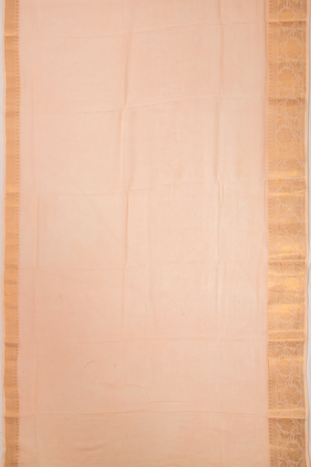 Kota Soft Silk Floral Embroidery Pastel Orange Saree