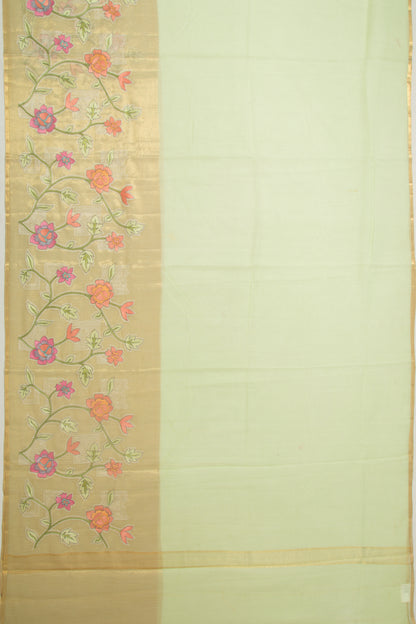 Kota Soft Silk Plain Pastel Green Saree